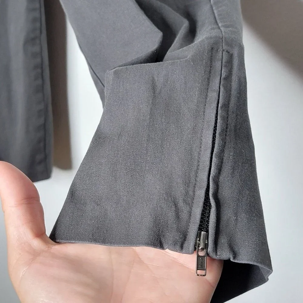 Eileen Fisher Petite Small Gray Slim Ankle‎ Zip Side Zip Women's Pants